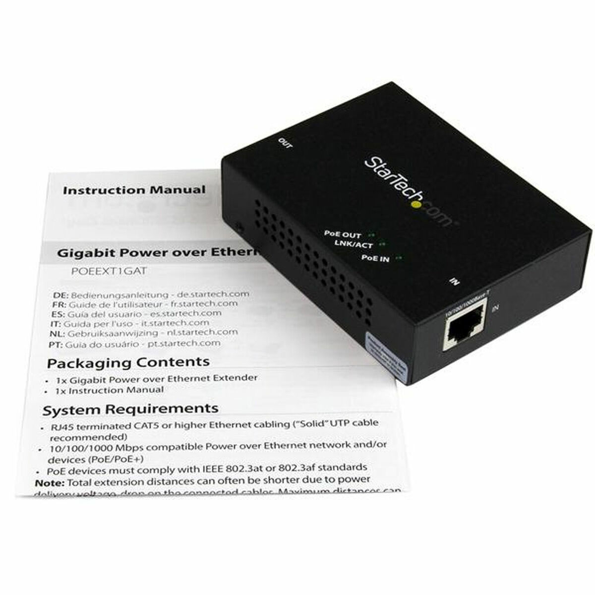 Signalförstärkare PoE Startech POEEXT1GAT